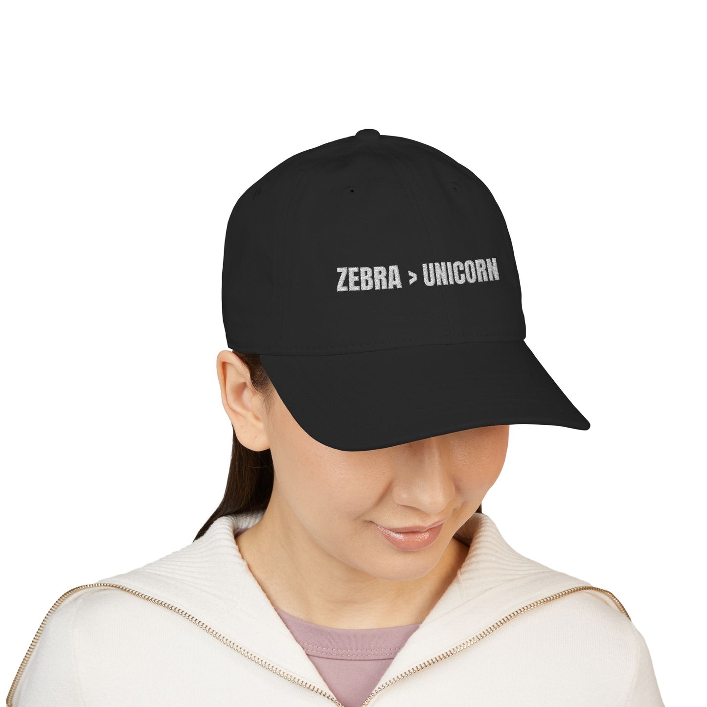 Zebra Unicorn Embroidered Organic Baseball Cap