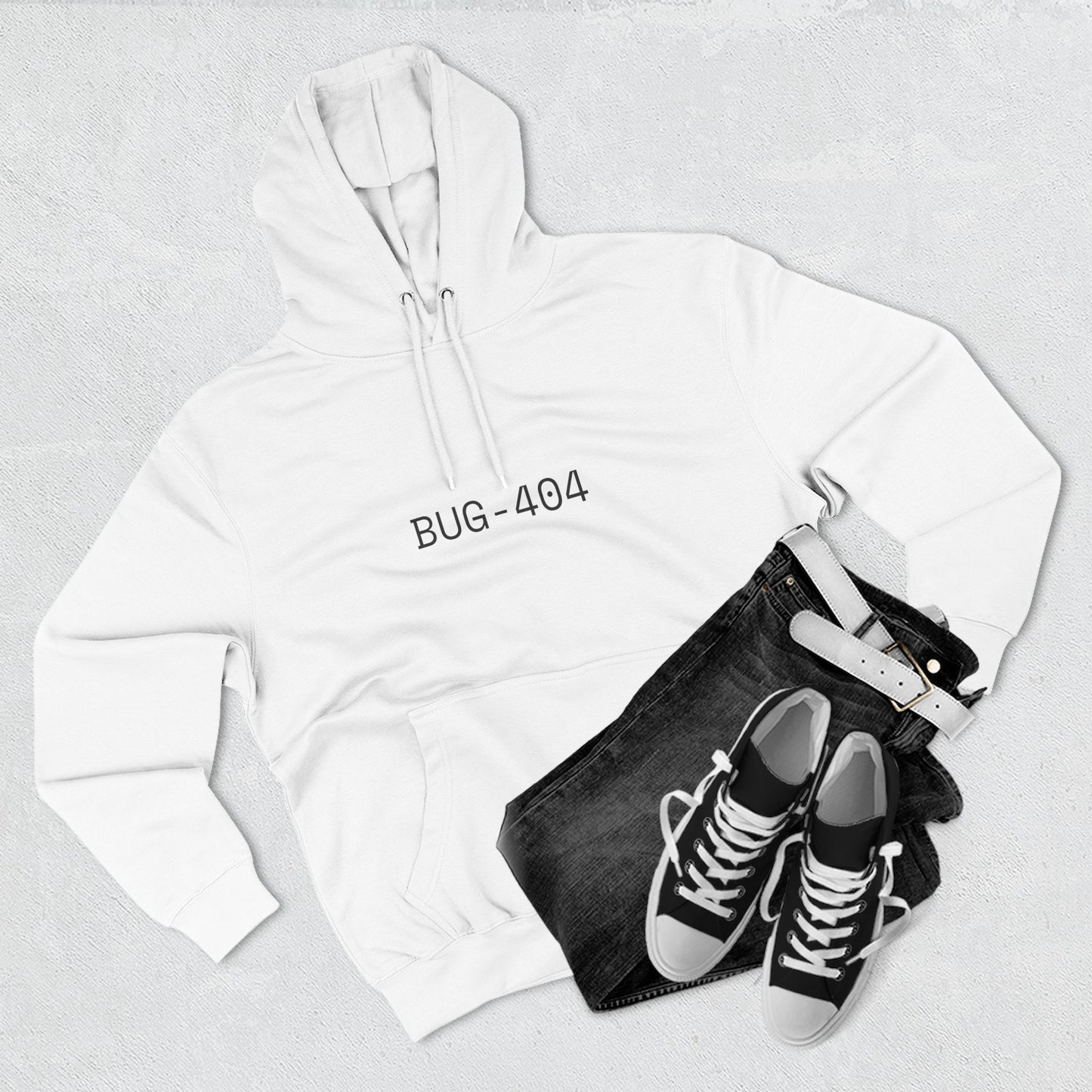 Tech-Inspired Three-Panel Hoodie - Unique Coding & Bug Theme